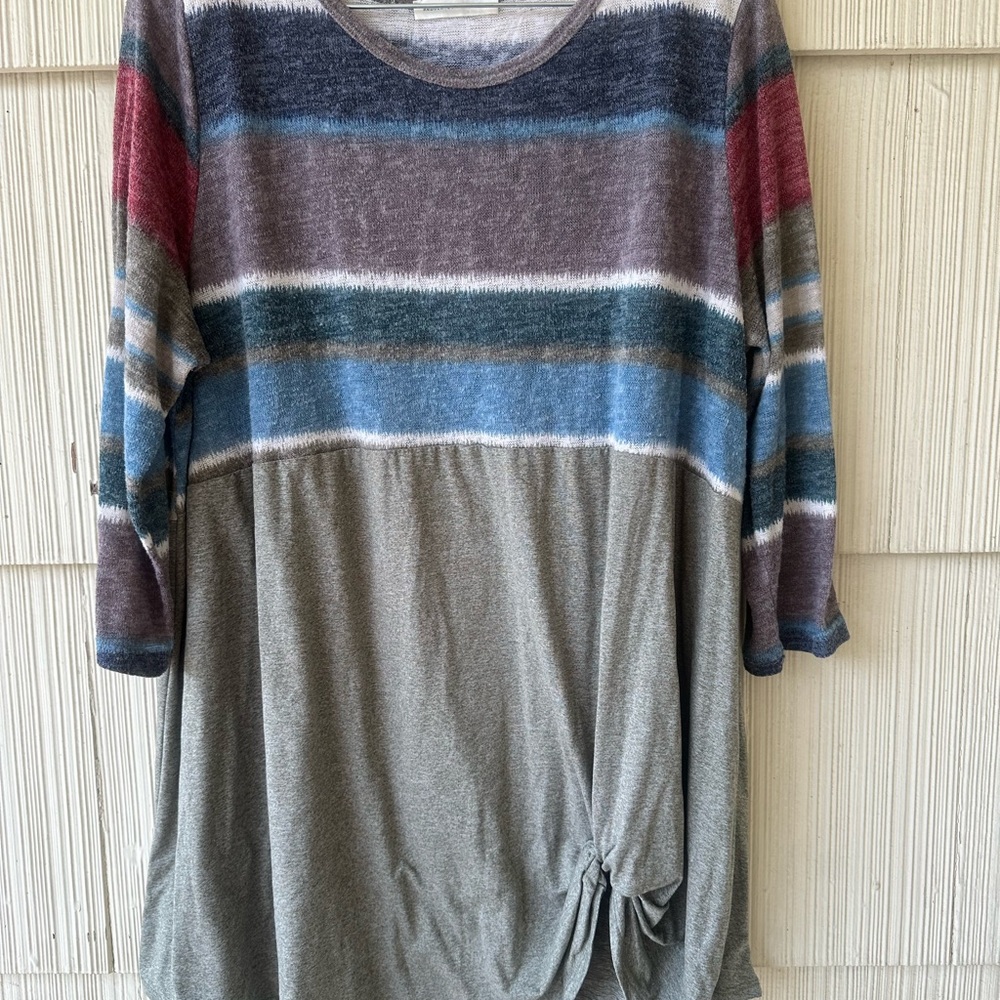 Reborn J Multicolor Striped Tunic Top